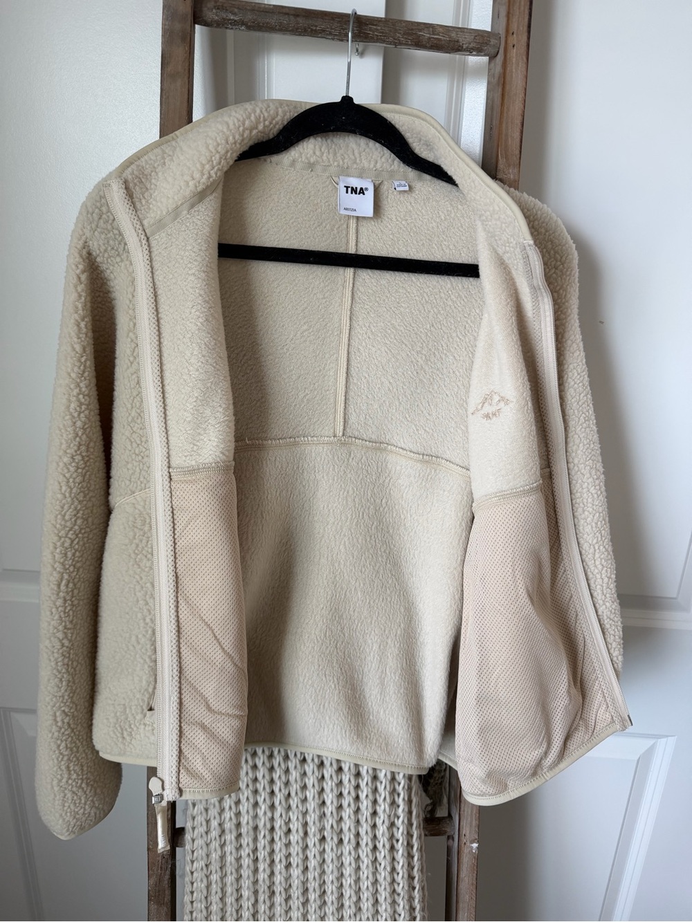 Aritzia TNA Polartec Thermal Pro Fleece Zip-Up Mullein L - Picture 14 of 14